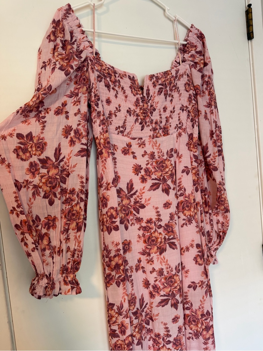 Pink Floral Women's Maxi Dress